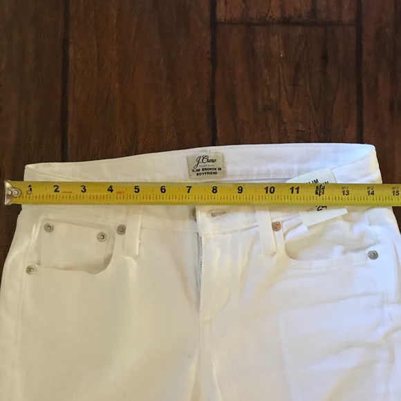 J Crew White denim jean, slim boyfriend - Picture 3 of 5
